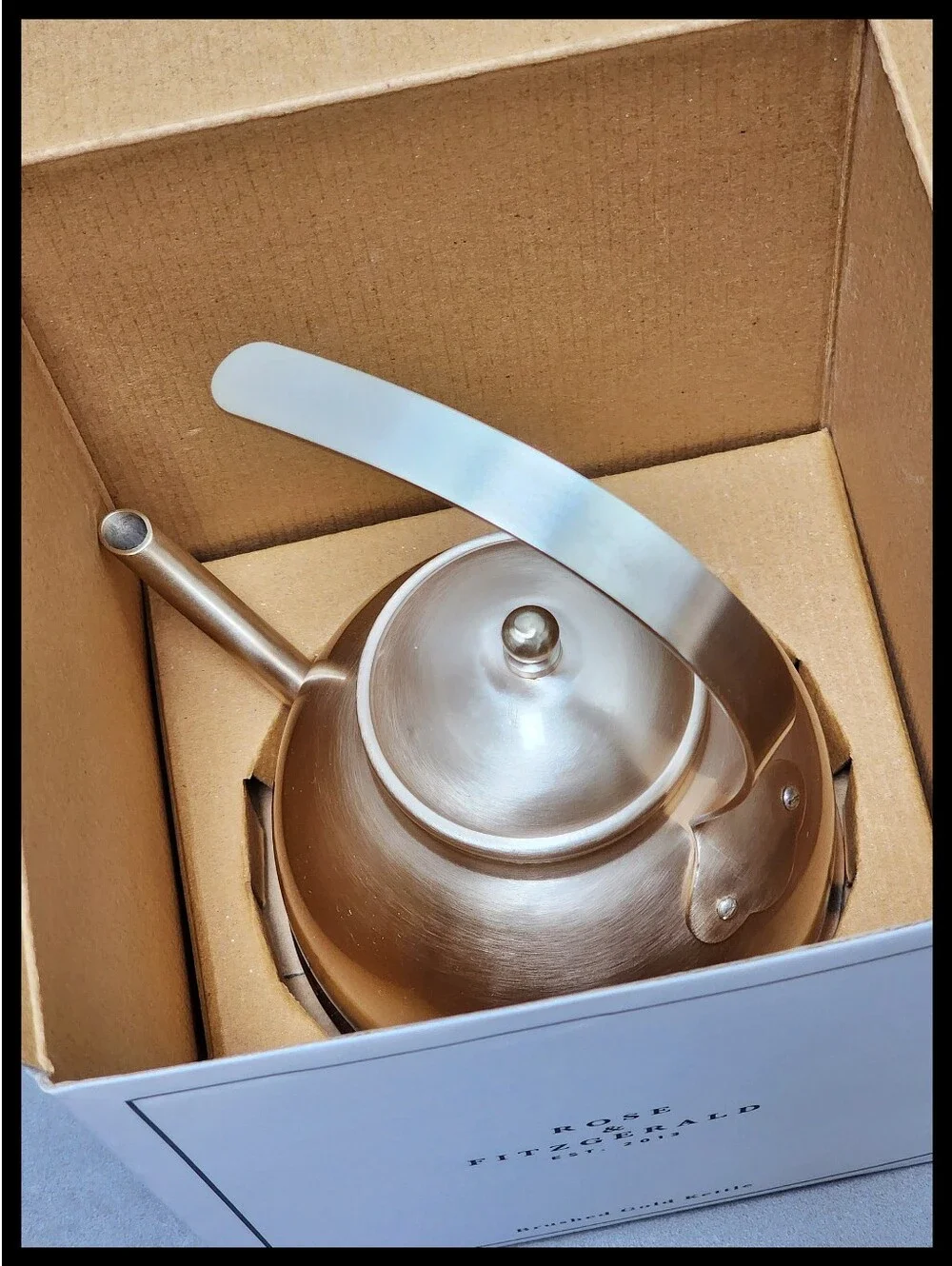 Rose & Fitzgerald Brushed Gold Kettle Crafted 18/8 Stainless 8